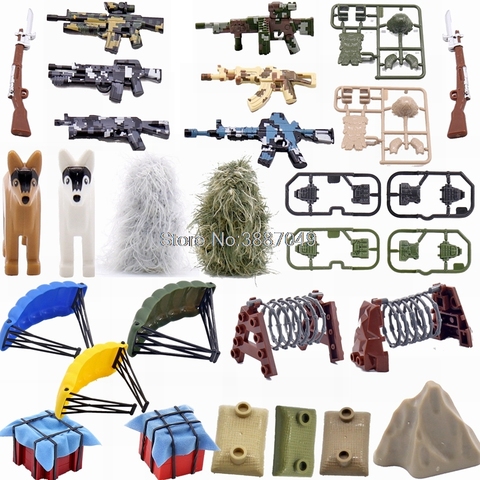 Bolso de arma militar con bloqueo, Juguetes de bloques de construcción de paracaídas para niños con bloqueo militar, SWAT ► Foto 1/6
