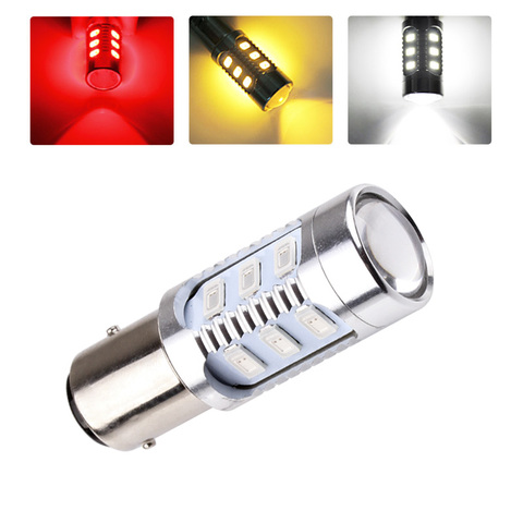 1157 BAY15D bombilla cree LED chips lámpara de alta potencia 21/5 W bombilla led coche freno luces fuente de estacionamiento blanco rojo amarillo 12 V-24 V D035 ► Foto 1/6
