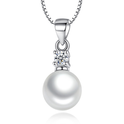 Collar de plata de ley 925 con perlas de circonita, colgante SIN Cadena, joyería fina, VNS8021 ► Foto 1/6