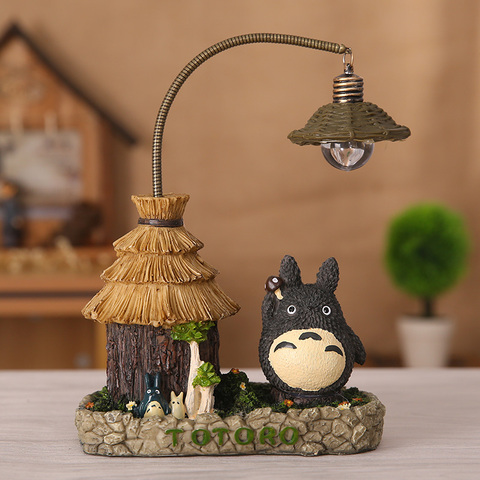 Lámpara nocturna de resina de Totoro para habitación de niños lámpara de noche de interior, luces LED, decoración, luminaria de estudio, Europa ► Foto 1/6