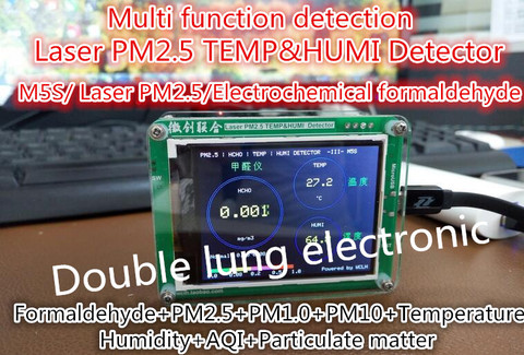 Detector de formaldehído PM2.5 para el hogar, monitor de calidad del aire, sensor de medición de humo y polvo PM2.5 TFT LCD (SENSOR G5S/M5S) ► Foto 1/1