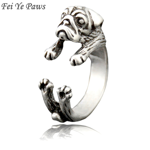 Patas Fei Ye Bohemias de estilo Retro, anillo de Carlino para mujer, Animal, perro, Midi, joyería de Metal para niña y hombre, regalo único ► Foto 1/6