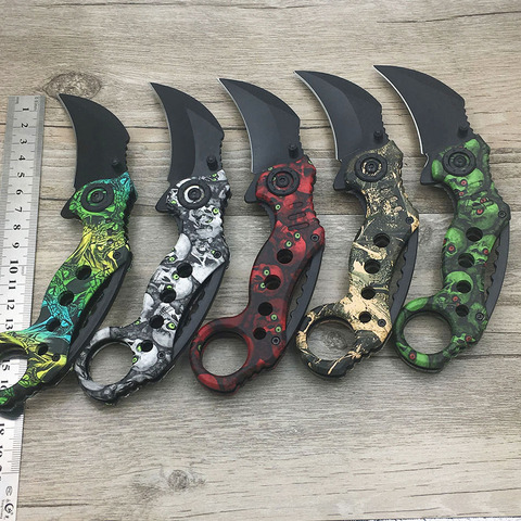 Cuchillo de caza Karambit al aire libre cuchillo táctico de supervivencia herramienta de Camping cuchillo de acero inoxidable escorpión garra cuchillo 5 colores ► Foto 1/6