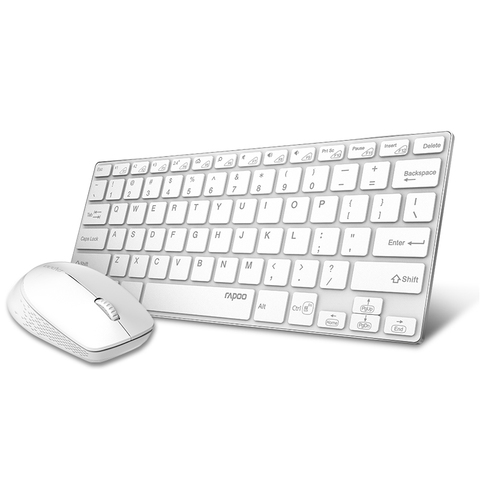 Rapoo-Mini teclado silencioso inalámbrico multimodo, interruptor de ratón Bluetooth y 2,4G hasta 3 dispositivos para PC/TV/ordenador ► Foto 1/6