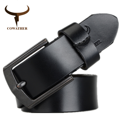 Cowether-Cinturón de piel auténtica de vaca 2022 para hombre, estilo vintage de alta calidad, correa de 100-130cm, Envío Gratis ► Foto 1/6