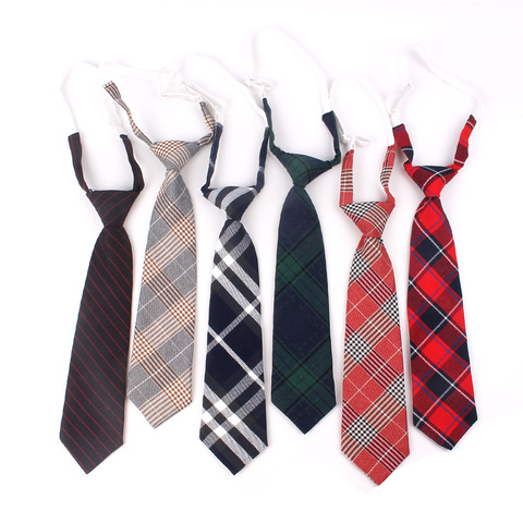 Corbata de algodón para Navidad para niños y niñas, corbatas finas de cuadros con goma elástica para regalar ► Foto 1/6