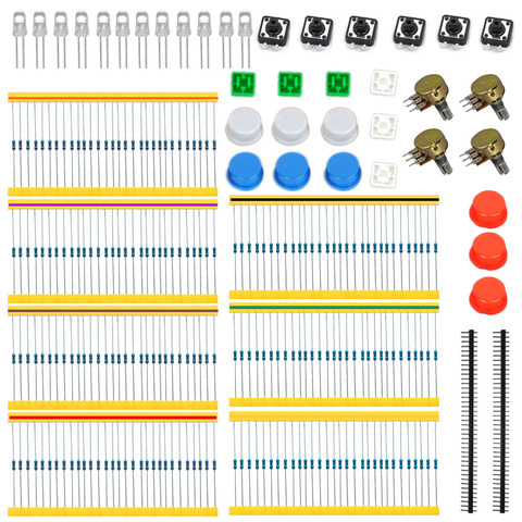 Piezas de GM paquete/paquete componente Kit A1 para Arduino proyectos con resistencia + Botton + potenciómetro ajustable ► Foto 1/6