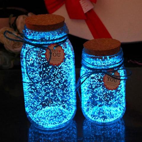 Resplandor en el oscuro 10g partido luminoso DIY pintura brillante Star Wishing botella de partículas fluorescentes juguetes Noctilucan arena Luz ► Foto 1/6