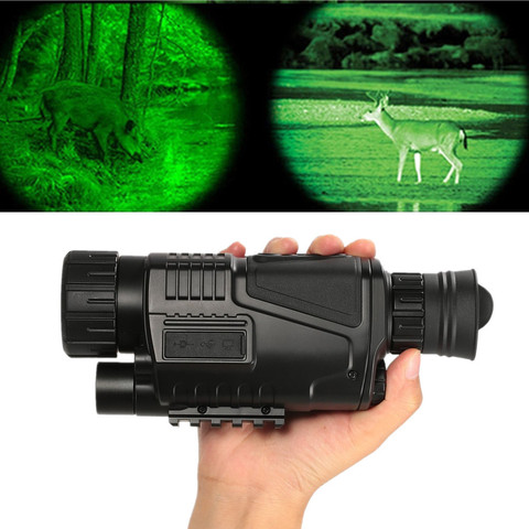 Mira Monocular de visión nocturna para caza, dispositivo de grabación de vídeo Digital, recargable, 5x40, HD, BAK4, Enfoque Ajustable, 200m, cámara infrarroja ► Foto 1/6