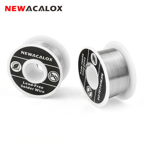 NEWACALOX 2 unids/set 1mm nuevo de soldadura de hierro del carrete de alambre de 100g/3,5 oz de plomo de la lata de la línea de flujo de plata 2.0% Sn63Pb37 de soldadura de alambre de soldadura para la soldadura ► Foto 1/6