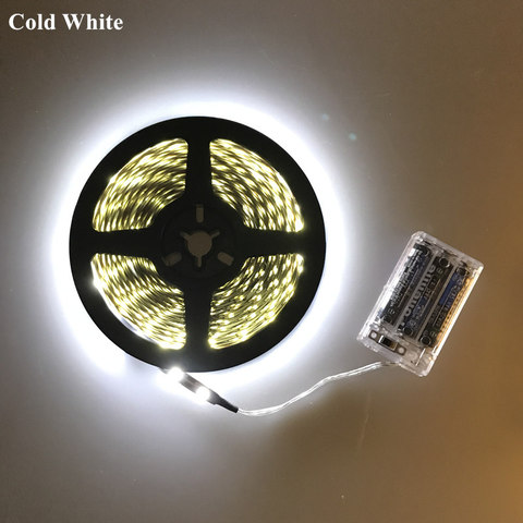 Tira de luces LED de 5V 2835 5050 SMD, cinta Flexible alimentada por USB/batería, luz blanca fría/blanca cálida para decoración del hogar ► Foto 1/6