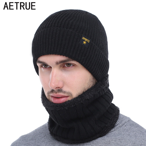 Marca AETRUE, sombrero de invierno, gorro tejido, bufanda, gorros para hombres, gorros de invierno para hombres, mujeres, Gorras, gorro de lana, gorro para hombre ► Foto 1/6