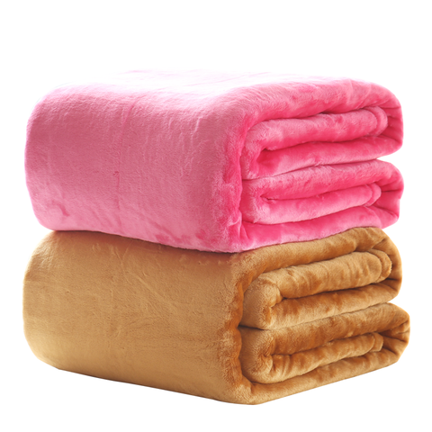 Color sólido franela manta sofá/ropa de cama lanza mantas suaves invierno cálido plano hoja 150*200cm 180*200cm 200*230cm 220*240cm ► Foto 1/6
