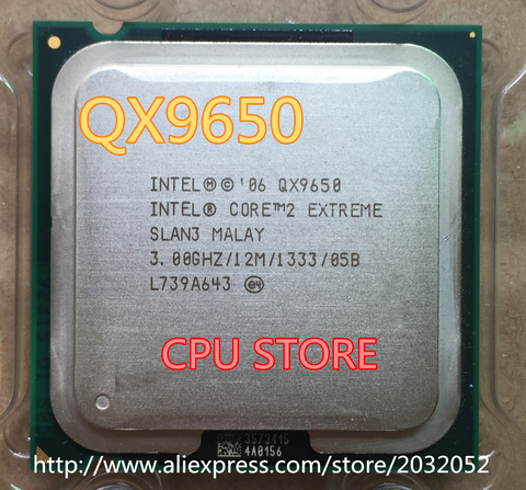 Intel Core 2 Extreme QX9650 CPU/LGA775/SLAN3/45nm/130W/12M/FSB1333 (100% laborables, envío gratis) ► Foto 1/1