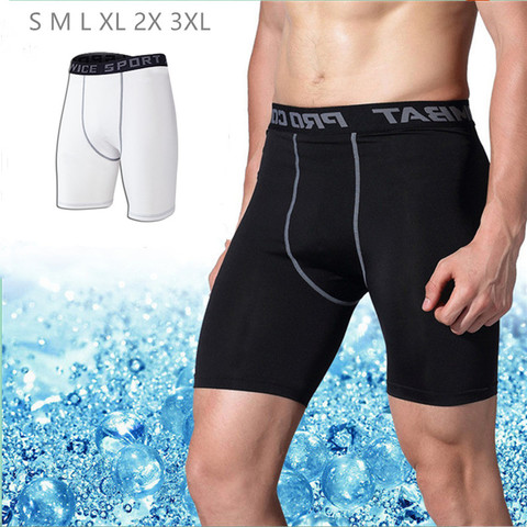 Pantalones cortos deportivos para hombre, medias de compresión para gimnasio debajo de la capa Base, de secado rápido, ajustados, 3XL ► Foto 1/6