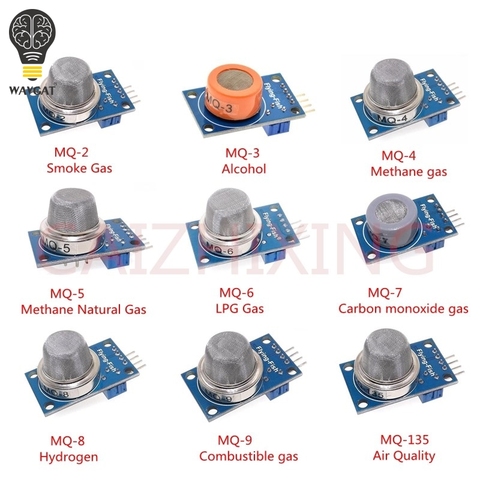 Módulo de Sensor de detección de Gas, Kit de iniciación de Sensor de Gas, MQ-2, MQ-3, MQ-4, MQ-5, MQ-6, MQ-7, MQ-8, MQ-9, 9 Uds. Por lote ► Foto 1/6