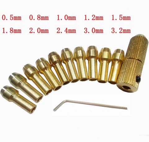 Alta calidad al mejor precio 10 unids/set 0,5-3,2mm broca de taladro pinza pequeña eléctrica ► Foto 1/5