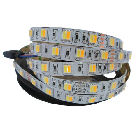 Tira de LED de temperatura de color ajustable, 5050SMD tira de led de alta calidad, doble color CW + WW 60LED/m, tira libre ► Foto 1/1