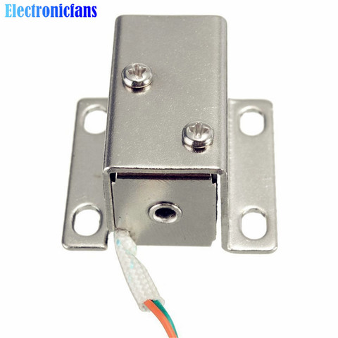 DC 12V eléctrico solenoide de bloqueo de la lengua montaje ascendente solenoide con módulo de alambre para la puerta del armario del cajón del gabinete ► Foto 1/5