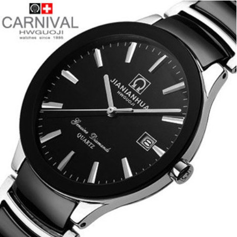 Carnaval nuevo ultrafino cerámica militar resistente al agua cuarzo hombres reloj diamante moda casual famosa marca de lujo relojes zafiro ► Foto 1/1