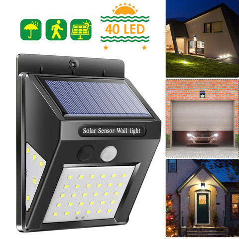 20/30/40 ledes, Sensor de luz Solar por movimiento PIR, luz Solar de jardín, impermeable, para exteriores, ahorrador de energía, calle, patio, lámpara de hogar de sendero ► Foto 1/6