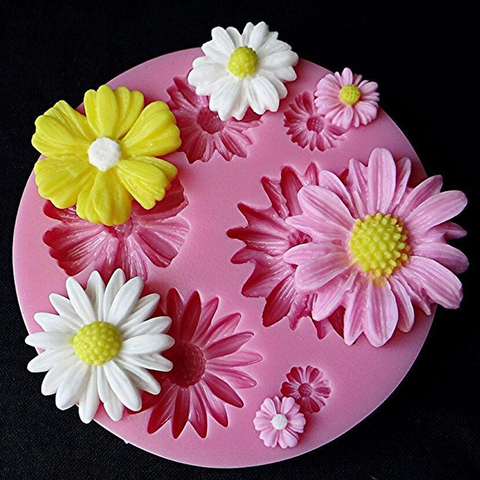 3D moldes de silicona flor Fondant de pastel de caramelo Chocolate Sugarcraft hielo, pastel molde de herramienta para hornear ► Foto 1/5