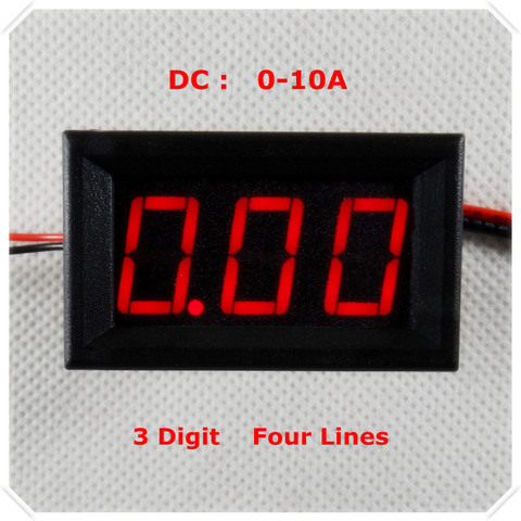 Amperímetro Digital de 0,56 pulgadas DC 0-10A cuatro cables AMP 3 dígitos medidor de Panel de corriente led pantalla de Color [4 unids/lote] ► Foto 1/6