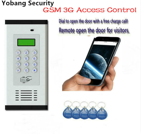 Yobang seguridad freeship apartamento GSM/3G intercomunicación timbre inalámbrico. Llamada el teléfono para abrir el diálogo ► Foto 1/6