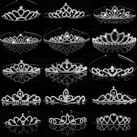 Los niños Tiaras y coronas diadema para niños niñas novia corona de cristal boda accesorios joyería del pelo adornos de pelo ► Foto 1/6