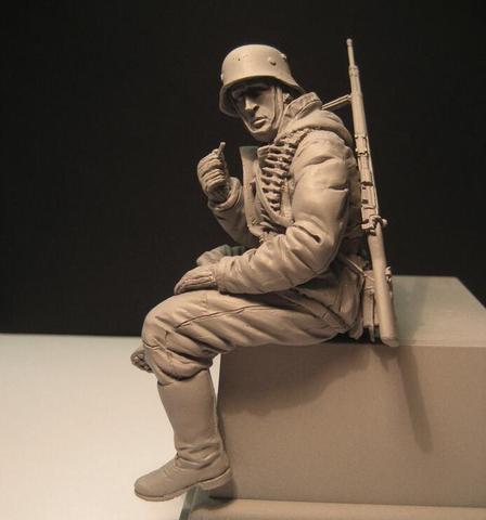 Kit de figuras en miniatura de resina 1/16 soldados sentado de la segunda guerra mundial sin pintar y sin montar 156G ► Foto 1/5