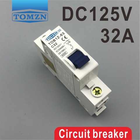 Interruptor de circuito MCB curvo 1P 32A DC 125V ► Foto 1/6