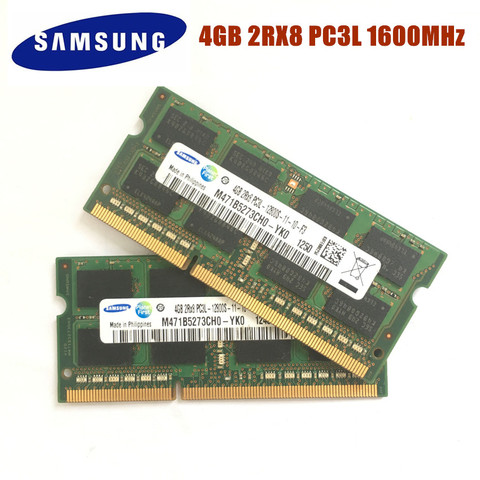 SAMSUNG 4GB 1R/2Rx8 PC3L-12800S DDR3 1600Mhz 4gb portátil de memoria 4G pc3 12800S 1600MHZ portátil para SODIMM RAM ► Foto 1/5