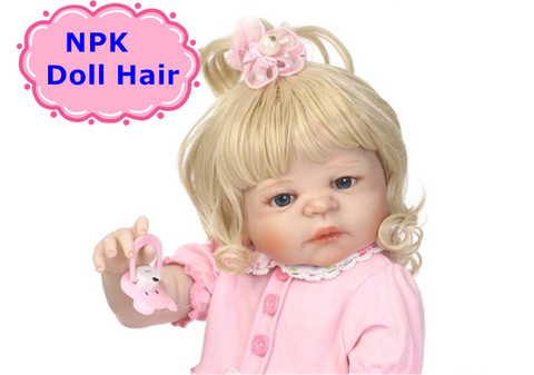 NPK-Peluca de cabello Reborn de 55cm para bebé, Reborn de silicona lavable ► Foto 1/1
