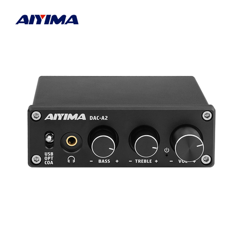 AIYIMA Mini HiFi 2,0 de Audio Digital de Decodificador USB DAC amplificador de auriculares 24Bit 96KHz USB de entrada Coaxial Salida Óptica RCA Amp DC5V ► Foto 1/6