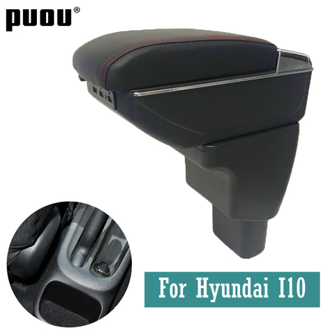 Compartimento de reposabrazos para coche, para Hyundai I10, caja de almacenamiento giratoria para consola central, con accesorios de decoración de interfaz USB ► Foto 1/6