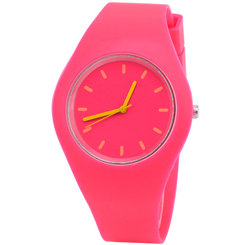 Reloj de cuarzo con correa de silicona para mujer, reloj femenino de pulsera de cuarzo con correa de silicona, estilo informal ► Foto 1/6