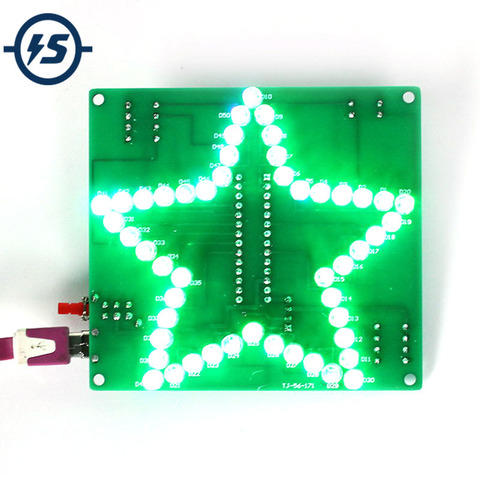 DIY Kit colorido brillante estrella de cinco puntas de luz de agua LED luz intermitente LED módulo DC 4,5 V- 5 V de PCB de 1,6mm para la decoración ► Foto 1/6