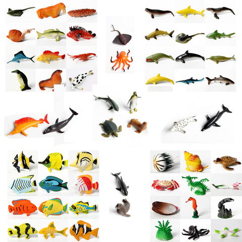 Subacuática Deep Sea Creatures peces tropicales, figuras de acción de tiburón animales criaturas marinas juguetes educativos para niños-estilos surtidos ► Foto 1/6