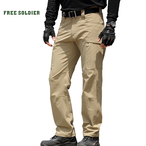 FREE SOLDIER-pantalones de senderismo militares para hombre, pantalón táctico para deportes al aire libre, varios bolsillos, para acampar y escalar ► Foto 1/6