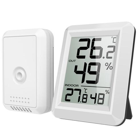ORIA Mini Digital de temperatura LCD remoto termómetro higrómetro de interior al aire libre de Sensor de temperatura para la cocina Babyroom almacén ► Foto 1/6