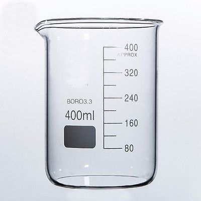 400ml bajo forma de vaso de precipitados vaso de vidrio borosilicato para laboratorio de química transparente vaso engrosada con caño ► Foto 1/1