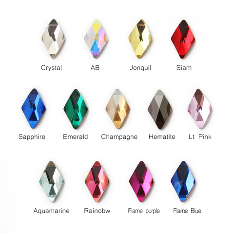 Diamantes de imitación 3D para decoración de uñas, rombos, piedras planas de cristal de 6x10mm, nueva oferta ► Foto 1/6