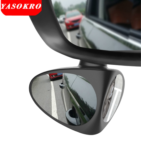 Espejo convexo 2 en 1 para coche y espejo de ángulo amplio espejo retrovisor ajustable con rotación de 360 ► Foto 1/6