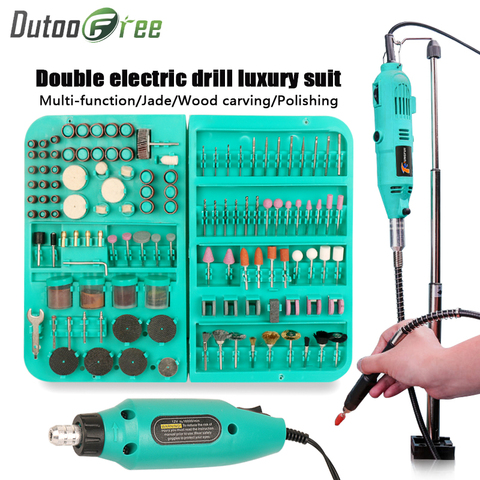 Dutoofree-taladro eléctrico doble eléctrico, Mini brocas para Dremel, herramientas de potencia rotativa, grabador eléctrico de mano ► Foto 1/1