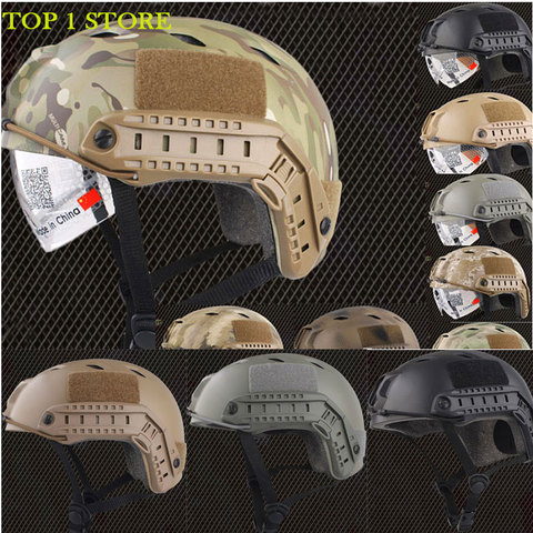 Casco rápido de 15 colores con gafas protectoras tipo Pararescue Jump casco táctica militar ► Foto 1/5