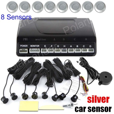 Alta calidad Sensor de aparcamiento para coches sin Monitor 8 sensores 9 colores para elegir para delantero y trasero alerta de sonido de sistema de alarma ► Foto 1/5