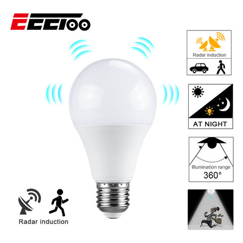 EeeToo, bombilla LED de emergencia con Sensor de movimiento, CA 85-265V, Auto, inteligente, con sonido corporal infrarrojo, bombilla LED E27 para el hogar ► Foto 1/6