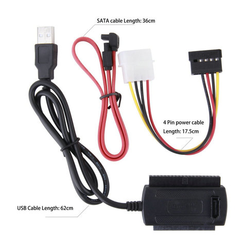 Cable convertidor de adaptador SATA/PATA/IDE a USB 2,0 para disco duro de 2,5/3,5 pulgadas 2425 # ► Foto 1/6