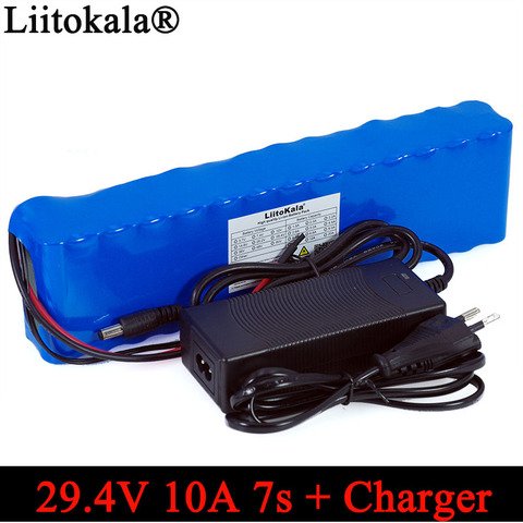 Liitokala-paquete de baterías de 24V, 10ah, 7S4P, 250W, 29,4 v, 10000mAh, 15A, BMS para motor de Silla, cargador de 29,4 V y 2A ► Foto 1/5