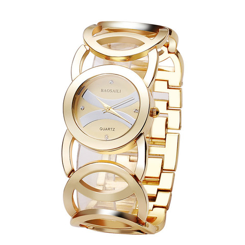 BAOSAILI marca mujer relojes pulsera de las mujeres las niñas vestido reloj elegante Hodinky damas oro esfera plateada Bayan Saats regalo de negocios ► Foto 1/6